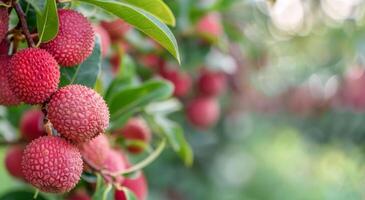 Lychee Fruit Branch in Sunlight photo