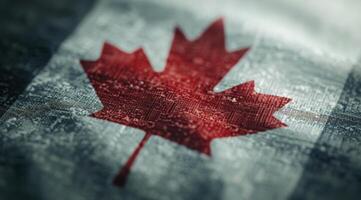 Canadian Flag Waving in the Wind photo