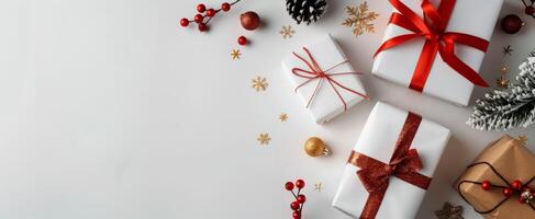 Gift Wrap Flat Lay With Confetti photo