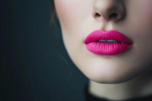 Closeup of Woman's Pink Lips photo
