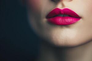 Closeup of Woman's Pink Lips photo