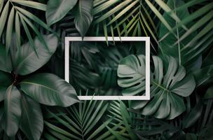White Frame Surrounded by Greenery photo