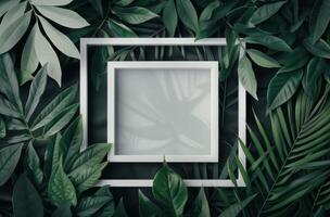 White Frame Surrounded by Greenery photo