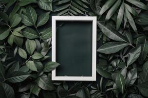 White Frame Surrounded by Greenery photo