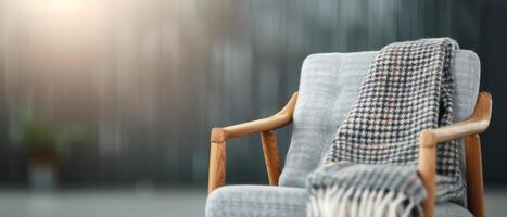 Cozy Chair With Blanket in a Modern Living Room photo