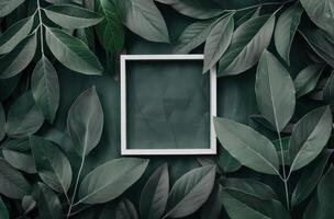 Green Leaves Frame photo