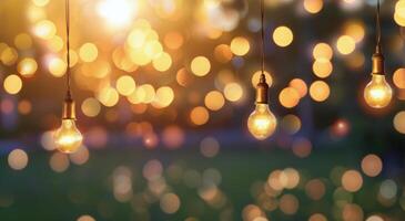 String Lights at Sunset photo