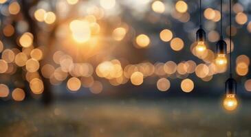 String Lights at Sunset photo