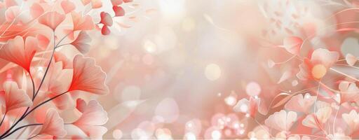 Abstract Floral Art With White and Pink Tones photo