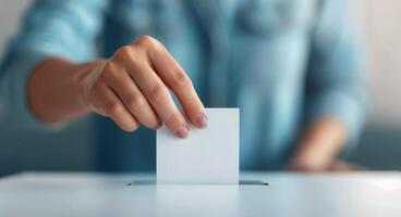 Person Casting Ballot In Election photo