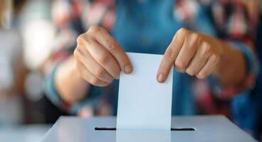 Person Casting Ballot In Election photo