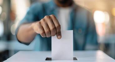 Person Casting Ballot In Election photo