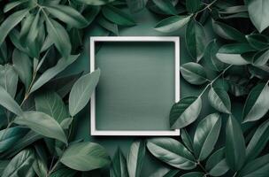 Green Leaves Frame photo