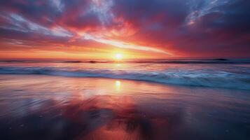 Sunset Over Sandy Beach photo