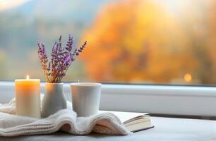 Candles and Lavender by the Window photo