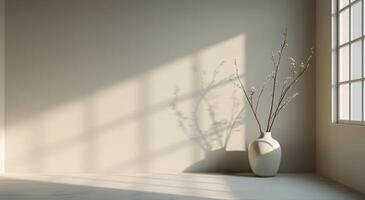 Vase With Branches in Sunlight photo