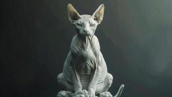Sphynx Cat Portrait in Smoke photo