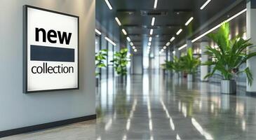New Collection Sign in Modern Hallway photo
