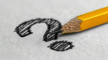 Pencil Drawing A Question Mark photo
