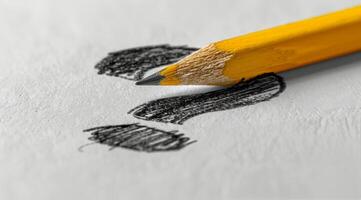 Pencil Drawing A Question Mark photo
