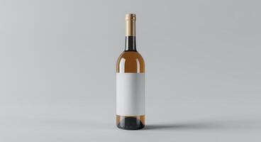 White Wine Bottle Mockup photo