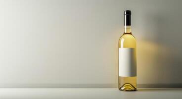 White Wine Bottle Mockup photo