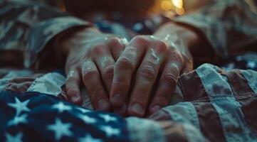 Military Officer's Hand During Ceremony photo