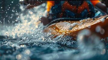 Kayaking Through Water Splashes photo