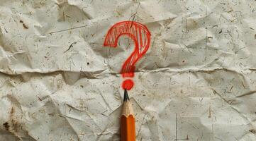 Pencil and Question Mark photo