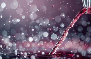 Red Wine Pouring With Bokeh Background photo