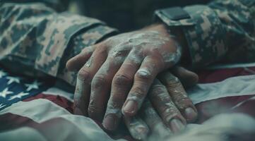 Military Officer's Hand During Ceremony photo