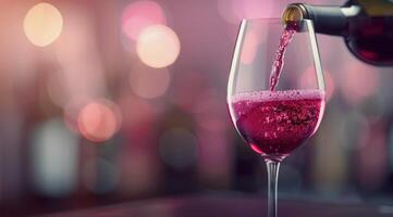 Red Wine Pouring Into Glass photo