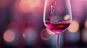 Red Wine Pouring Into Glass photo