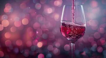 Red Wine Pouring Into Glass photo
