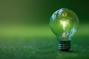 bulb on green grass. photo