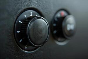 On and off toggle switch button . photo