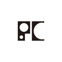 letter pc simple basic shape geometric logo vector