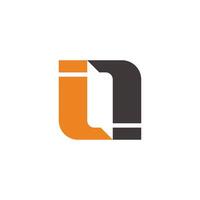 letter io talk bubble abstract simple geometric logo vector