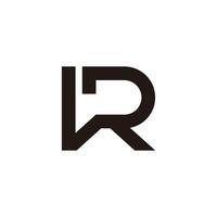 letter vr simple linked geometric lines logo vector