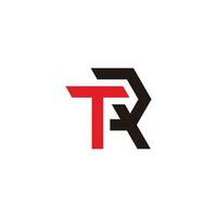 letter tr simple geometric lines linked logo vector
