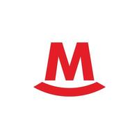 letter m red carpet font simple geometric logo vector