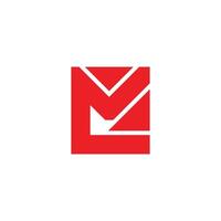 letter ml abstract square simple geometric logo vector