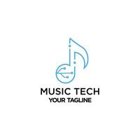 music logo design with simple and minimalist style premium vector