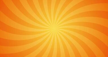 Simple Vivid Orange Gradient Light Burst With Swirl Radial Concept Plain Animation Blank Horizontal Background video