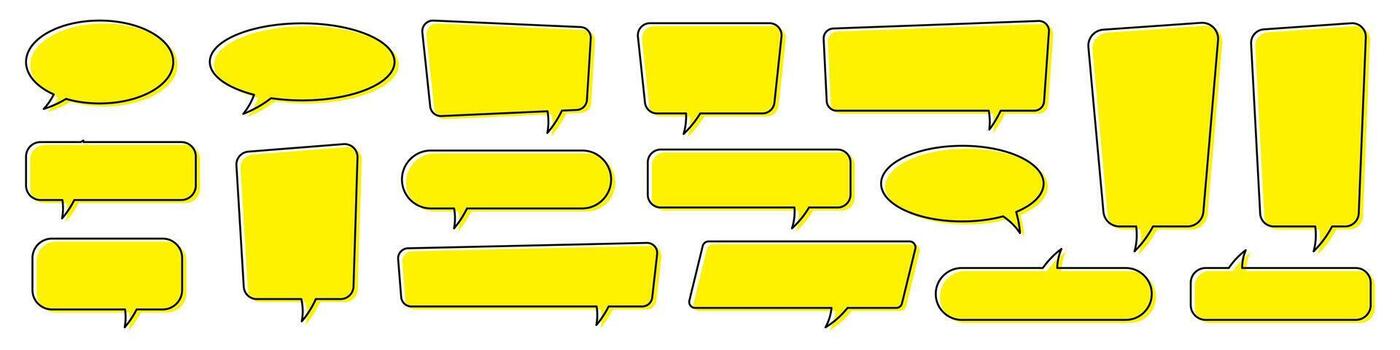 Chat bubble in yellow, quote background, Speech bubble, message box set. vector