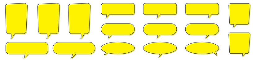 Chat bubble in yellow, quote background, Speech bubble, message box set. vector