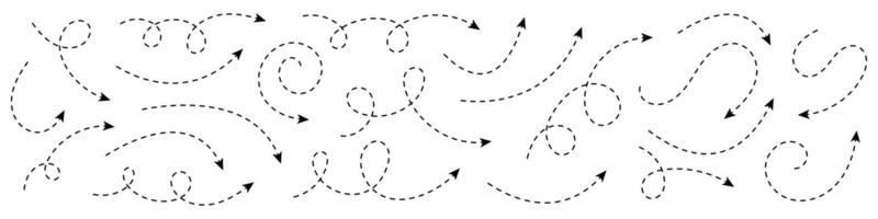 Curved dotted arrow. Zigzag arrow stripes design with dotted lines. vector