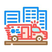 ambulance dispatch color icon illustration vector