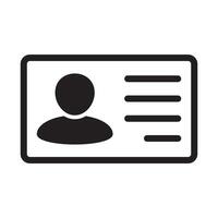 ID Card icon. Employee clerk card, driver license, Identification card, staff identification card symbol. Design for website and mobile app. vector