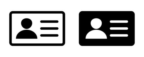 ID Card icon. Employee clerk card, driver license, Identification card, staff identification card symbol. Design for website and mobile app. vector